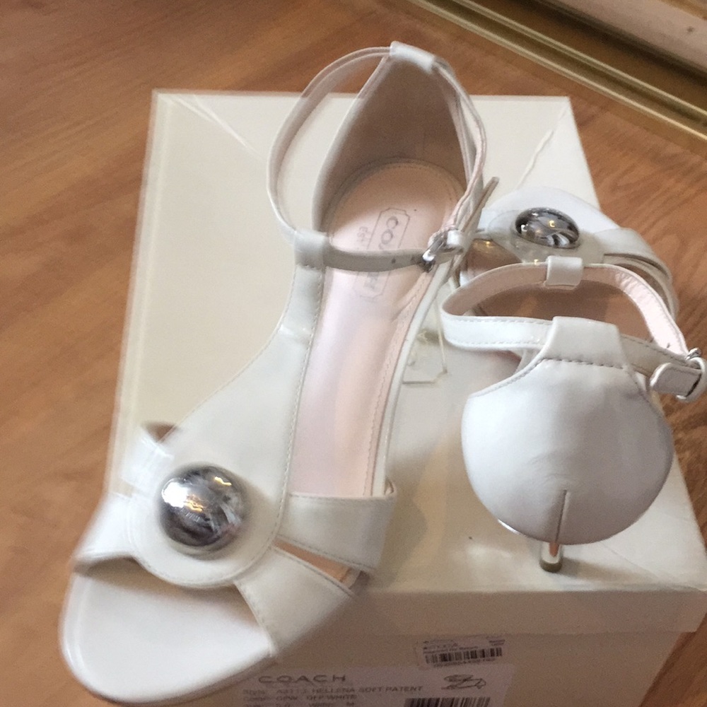 Coach Helena Kitten Heel, Cream White Dress Sandal - Picture 5 of 6